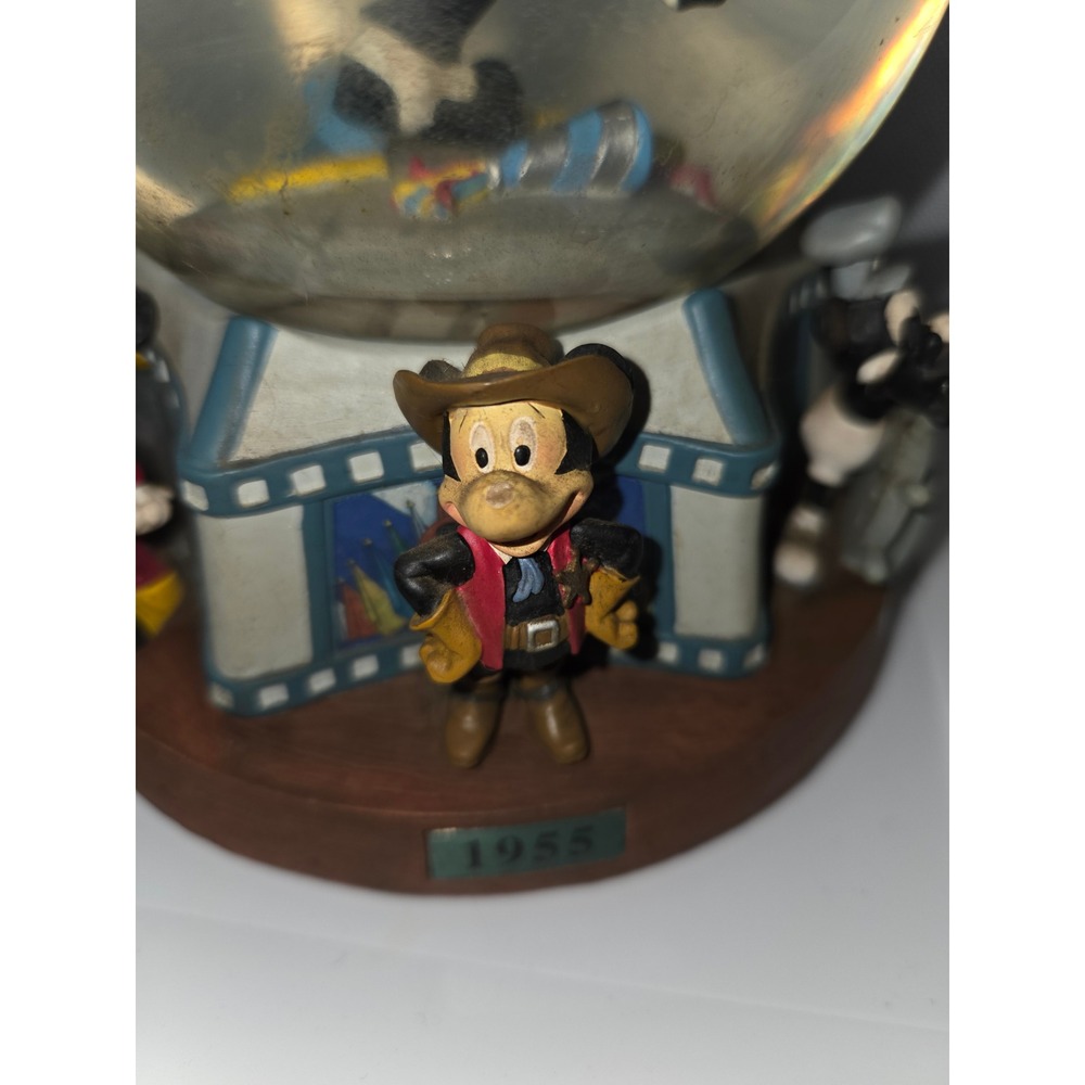 Disney Mickey Mouse Year 2000 Millenium Musical Snow Globe 1928-1955 Figures - Picture 1 of 8